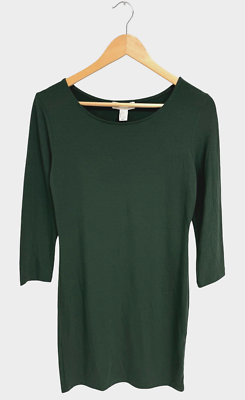 Forever 21 pullover dress 3/4 sleeve hunter green size L | eBay