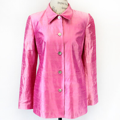 A Pea in the Pod 100% Silk Pink Maternity Lined Blazer Jacket