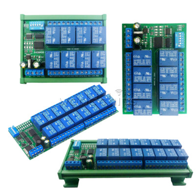 DC12V 8/16Channel RS485 Relay Module Modbus RTU PLC Expaning Board DIN Rail Case