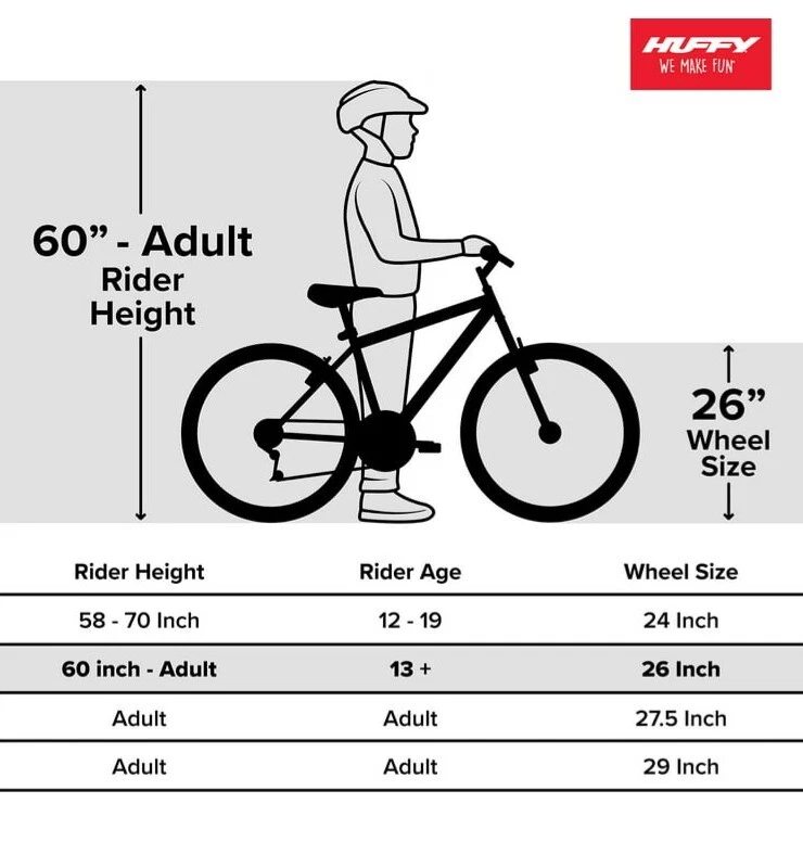 Huffy bike cheap size chart