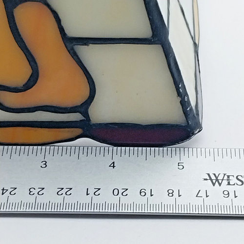 Vintage Tiffany Style Stained Glass Square Lampshade Fruit Pear Grapes Apple - 第 10/12 張圖片