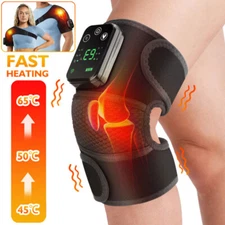 Electric Heated Vibration Knee Massager Shoulder Joint Brace Therapy Pain Relief