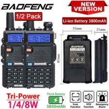 BAOFENG UV-5R UHF420-520MHZ 8W TWO WAY RADIO DUAL BAND HAM WALKIE TALKIE 3800MAH
