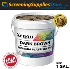 Xenon - Dark Brown Plastisol Ink For Silk Screen Printing - 1 Gallon 128oz 
