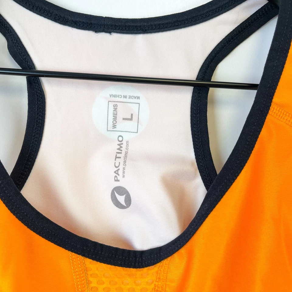Pactimo Womens Size L Cycling Lightweight Sports Bra Orange Foto 3 de 4