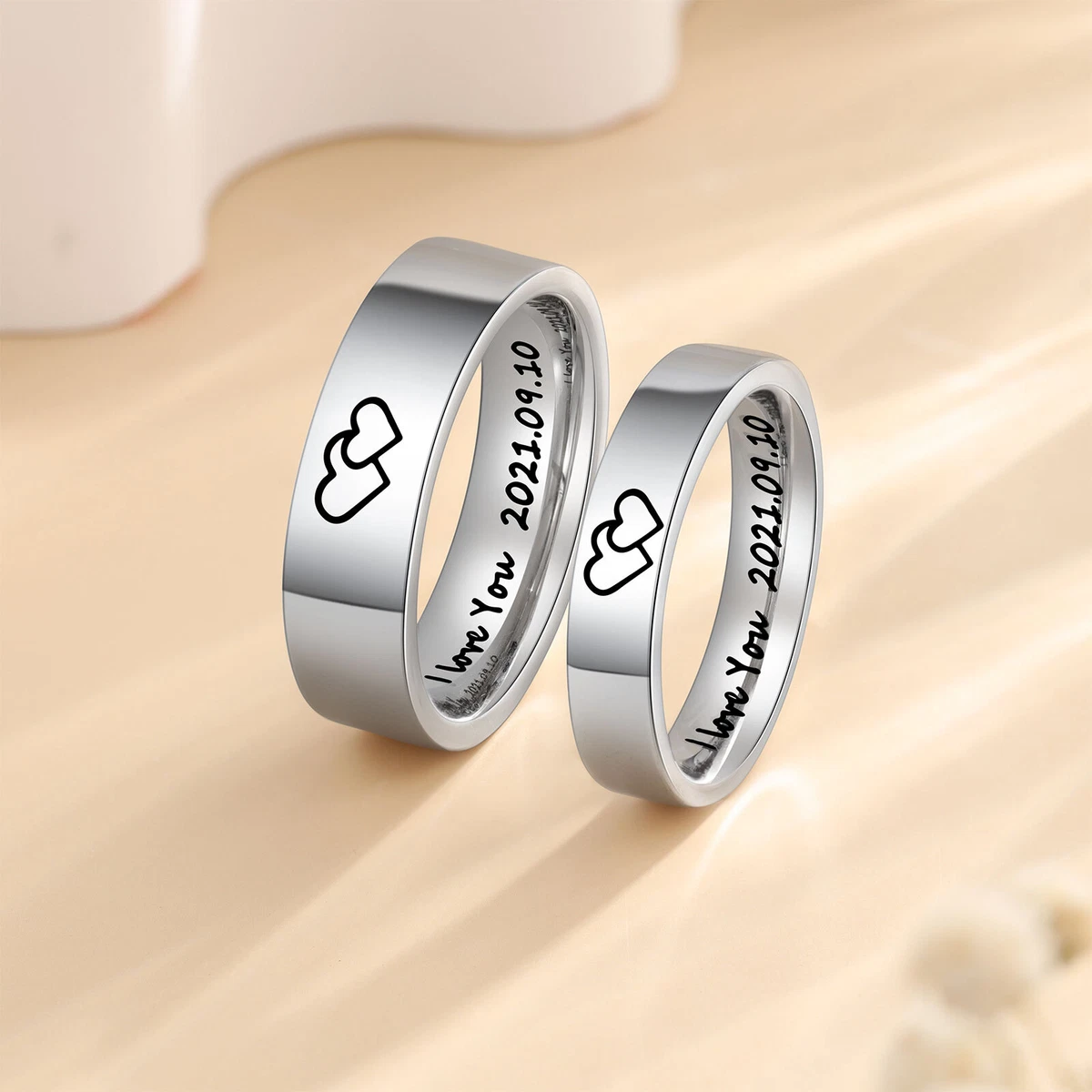 Silver Couple Rings Silver Gift for Anniversary – Zevrr