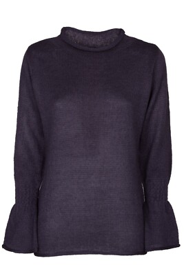 BOYSENS Womens Jumper Knit Sweater With Smock Sleeves Blue Size 32 34 36 38 40 42