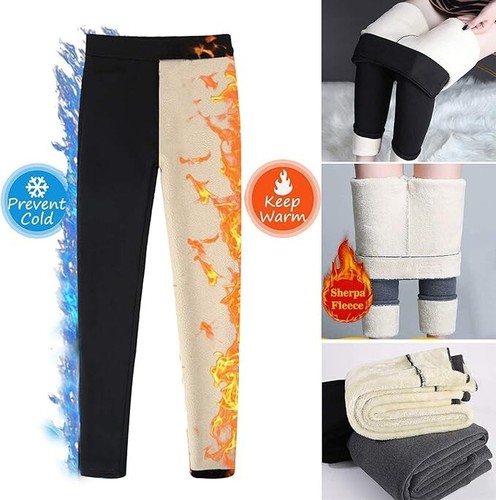 Chechury Thermal Leggings Women Fleece Lined Leggings stretch Black Large - Picture 4 of 6