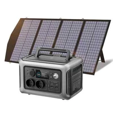 R600 Portable Powerstation with Solarpanel (Optional)，299Wh 600W LiFePO4 Battery