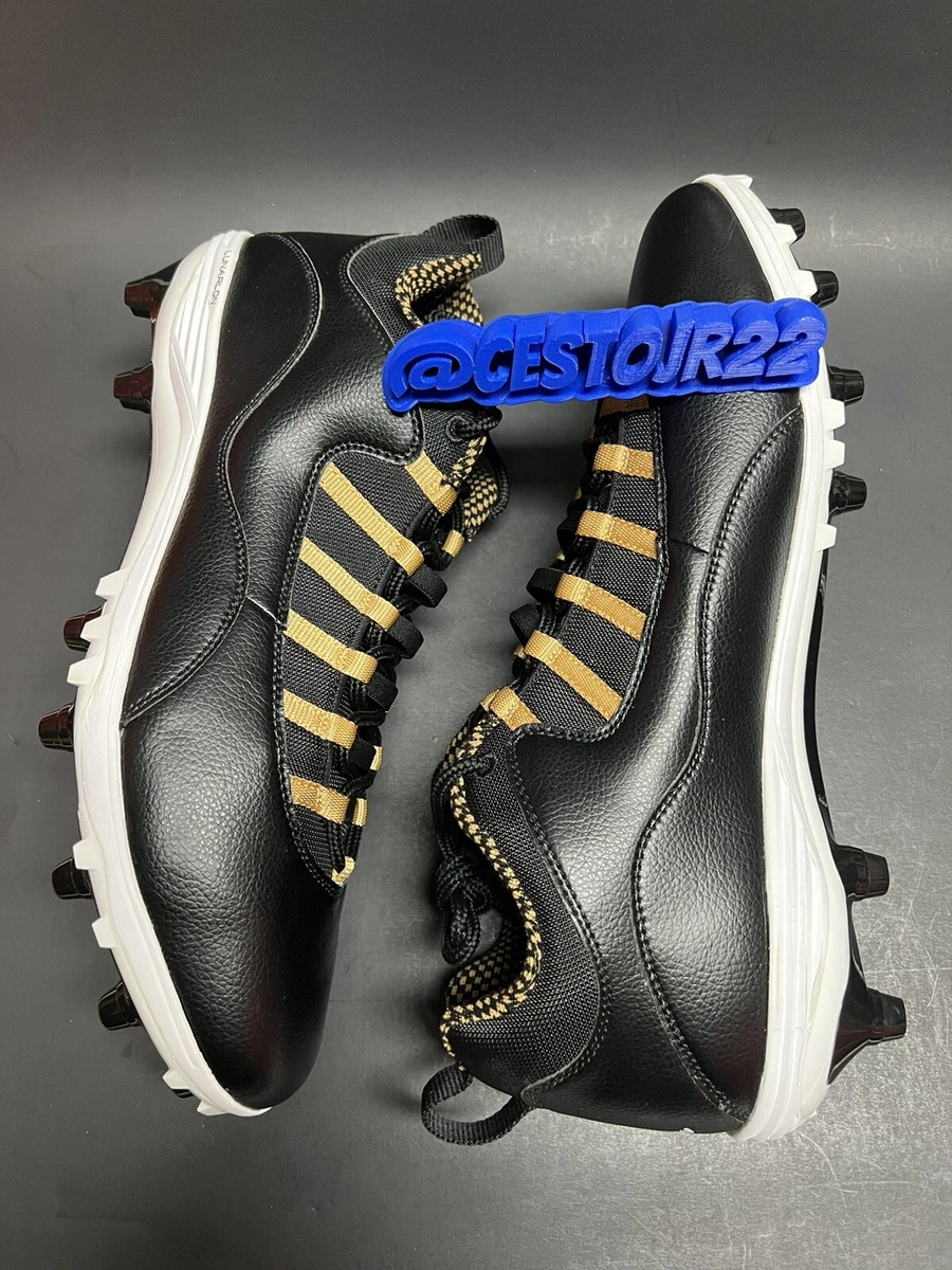 Gold jordan top football cleats