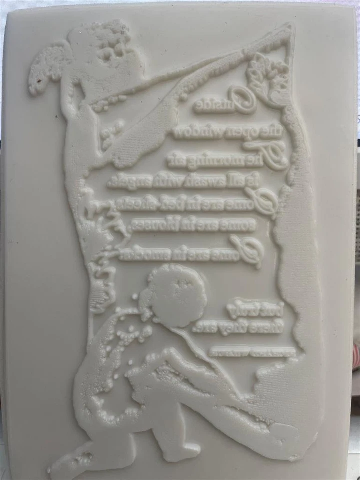 Nuevo sello de goma de silicona LA BLANCHE POEMA DE ÁNGEL QUERUBÍN DE WILBUR SCROLL Foto 2 de 3