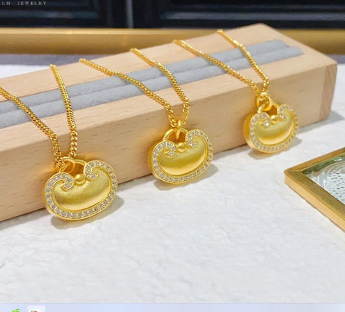 Pure 999 Auspicious Clouds 24K Gelbgold Männer Frauen 3D Reich Kleingold Anhänger - Bild 5 von 5