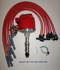 BUICK Big Block 1967-1976 400 430 455 RED HEI DISTRIBUTOR & Spark Plug Wires USA