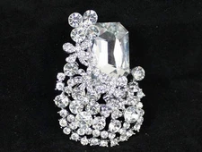 DRAGONFLY BROOCH PIN PENDANT JEWELRY AUSTRIAN RHINESTONE CRYSTAL B1525-CLEAR