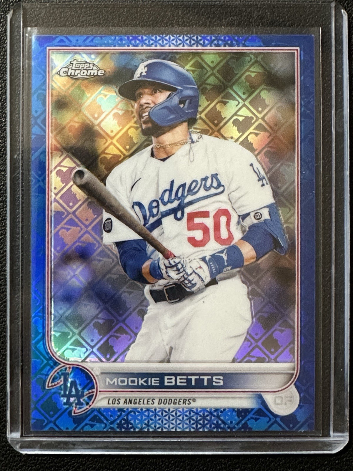 2022 Topps Chrome Logofractor Mookie Betts Blue SP 51/150 Dodgers #50
