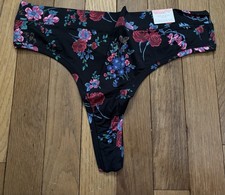 Plus Sz 14/16 Lane Bryant Cacique Comfort Bliss Thong Nylon Black Red Pink Rose