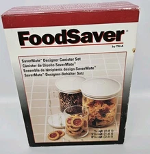 FoodSaver 3 Piece BPA-free Vacuum Storage Canister Set. Brand New Open Box