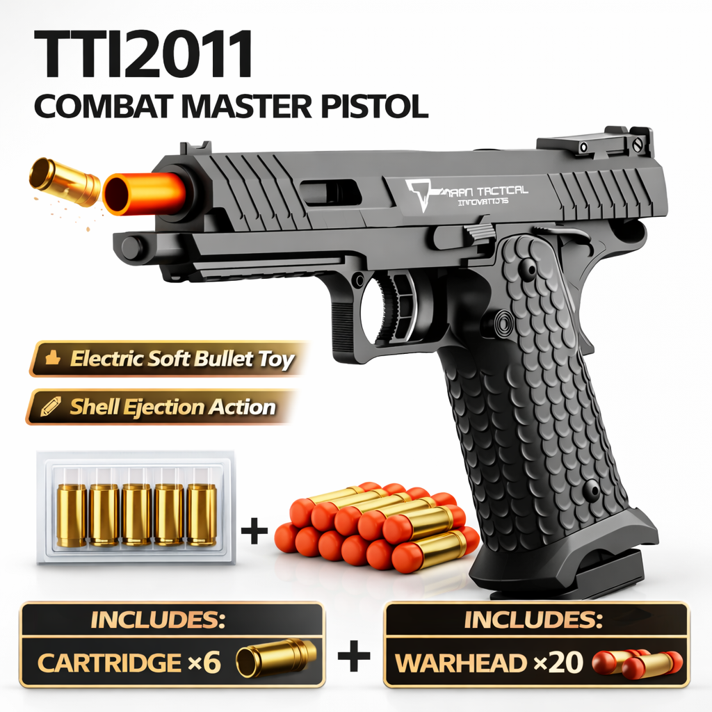 TTI 2011 Combat Master Toy Pistol Shell Ejecting Soft Bullet