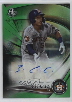 2022 Bowman Platinum Top Prospects Green Auto 90/99 JC Correa #TOP-64 Auto 1p4b
