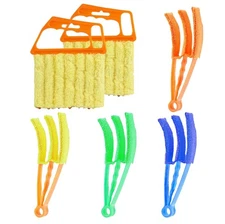 6 Pcs Window Venetian Blind Cleaner Duster Tool Microfiber 6 Finger Brush