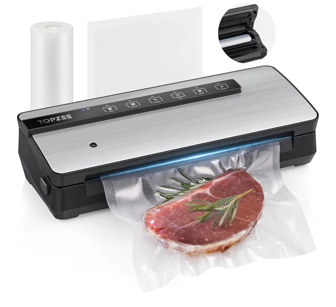 Vacuum Sealer for Food - 90kpa Vacuum Sealer Machine Topz Tvs-355