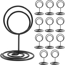 12pc Table Number Holder 2" Black Metal Place Card Stand Wedding Photo Display