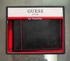 GUESS 31GO220093 Men Genuine Leather BILLFOLD Wallet & Valet ~ BLACK