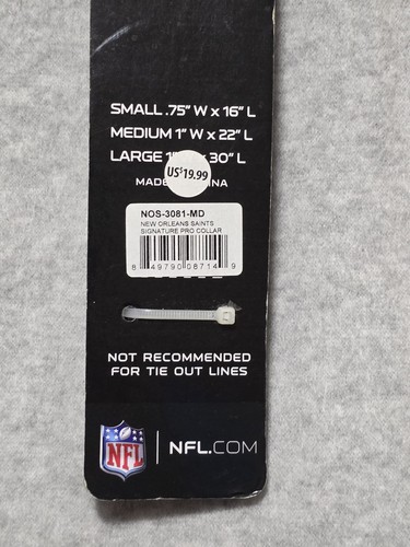 New Orleans Saints Dog Collar Medium Football NFL Premium Leather Pets First - Picture 7 of 10
