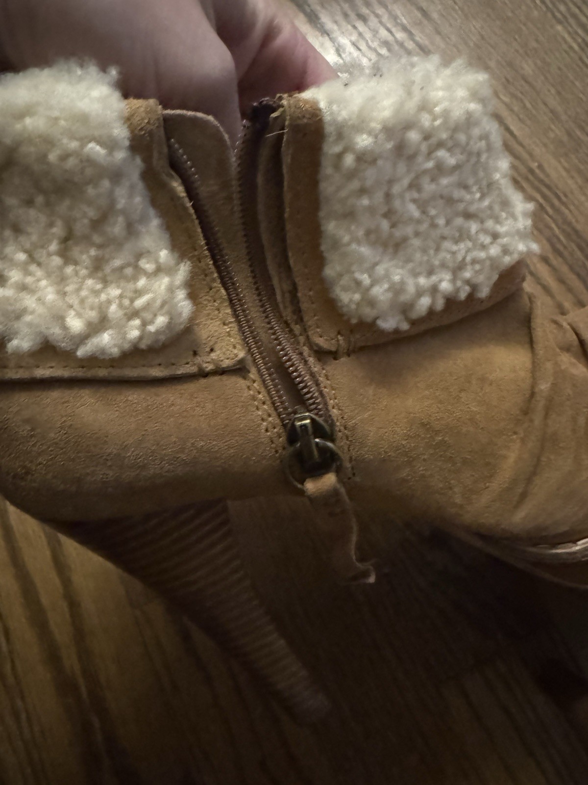 UGG GEORGETTE Ankle Platform Chestnut Nubuck Fur … - image 12