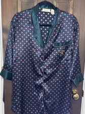 Vintage Victoria  s Secret Gold Label Satin Sleep Shirt Vintage Geo Print Size P