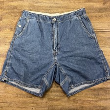 Vintage Levis Denim High Rise Elastic Waist Casual Shorts Men's Size M Big E