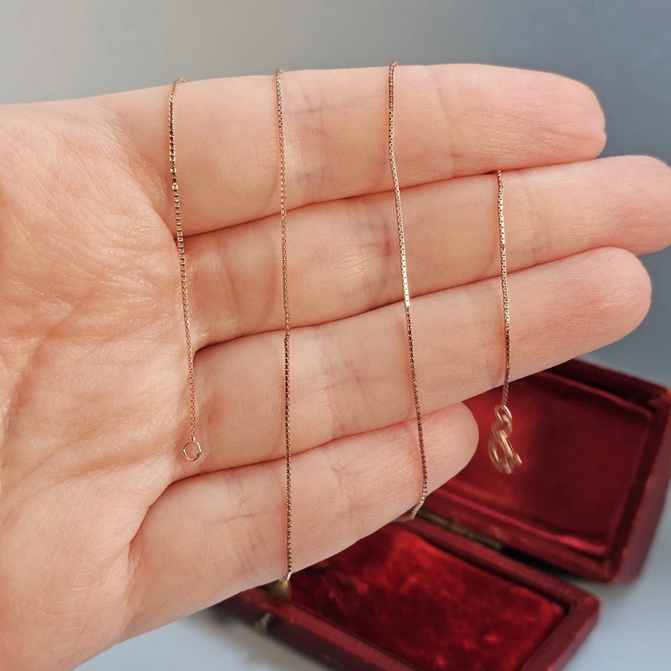 Collar cadena caja oro rosa 14ct 21,5" Foto 4 de 4