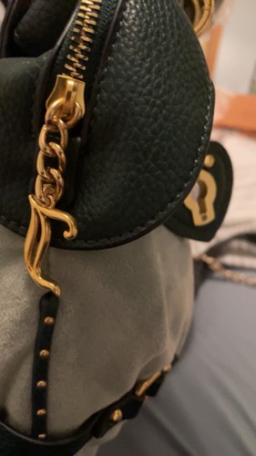 Juicy Couture Schultertasche Kunstleder/Velours Doppelgriff grün neu mit Etikett - Bild 4 von 9