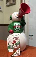 HALLMARK Christmas Snowman Motion Activated Megaphone Cheerleader Talks NEW