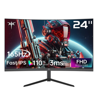 KTC H24S17 24'' FHD 165Hz/180Hz 1080P Frameless Computer Curved Gaming Monitor