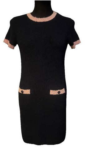 Brooks Brothers Cotton Blend Boucle Dress navy blue pink contrast Classic Sz M - Picture 4 of 10