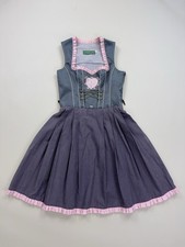Country Line Dirndl Dress Grey Pink Bavarian Trachten Oktoberfest XS 34