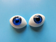 Glasaugen Linsen, tintenblau + Aderung, 14mm  Glaslinse in Vollglask&ouml;rper,
