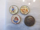 Artisan Jean Yingling Lot 3 Porcelain Plates Beatrix Potter Dollhouse Miniature