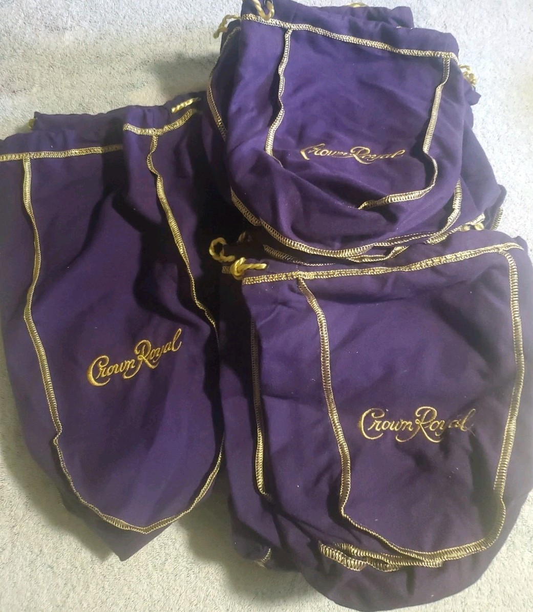 CROWN ROYAL BAGS - PURPLE - LOT OF 30 - 27 MEDIUM 9