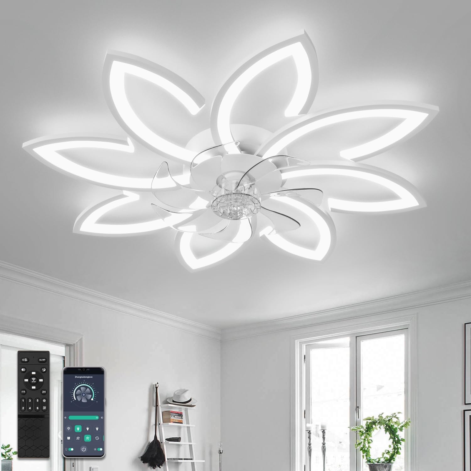 Ventilatore Intelligente 90cm LED Dimmerabile: Controllo Totale e Potenza
