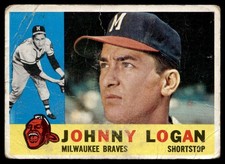 1960 Topps Johnny Logan -- Milwaukee Braves #205