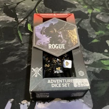 Sirius D&D Adventure Dice Rogue Poly Set - Black w/Gold (15) New