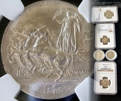 5 SILVER COIN LOT Italy San Marino NGC Lira Lire horse eagle wildlife not gold