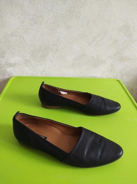 Women Paul Green Heels Black Leather 39.5 #C3LC