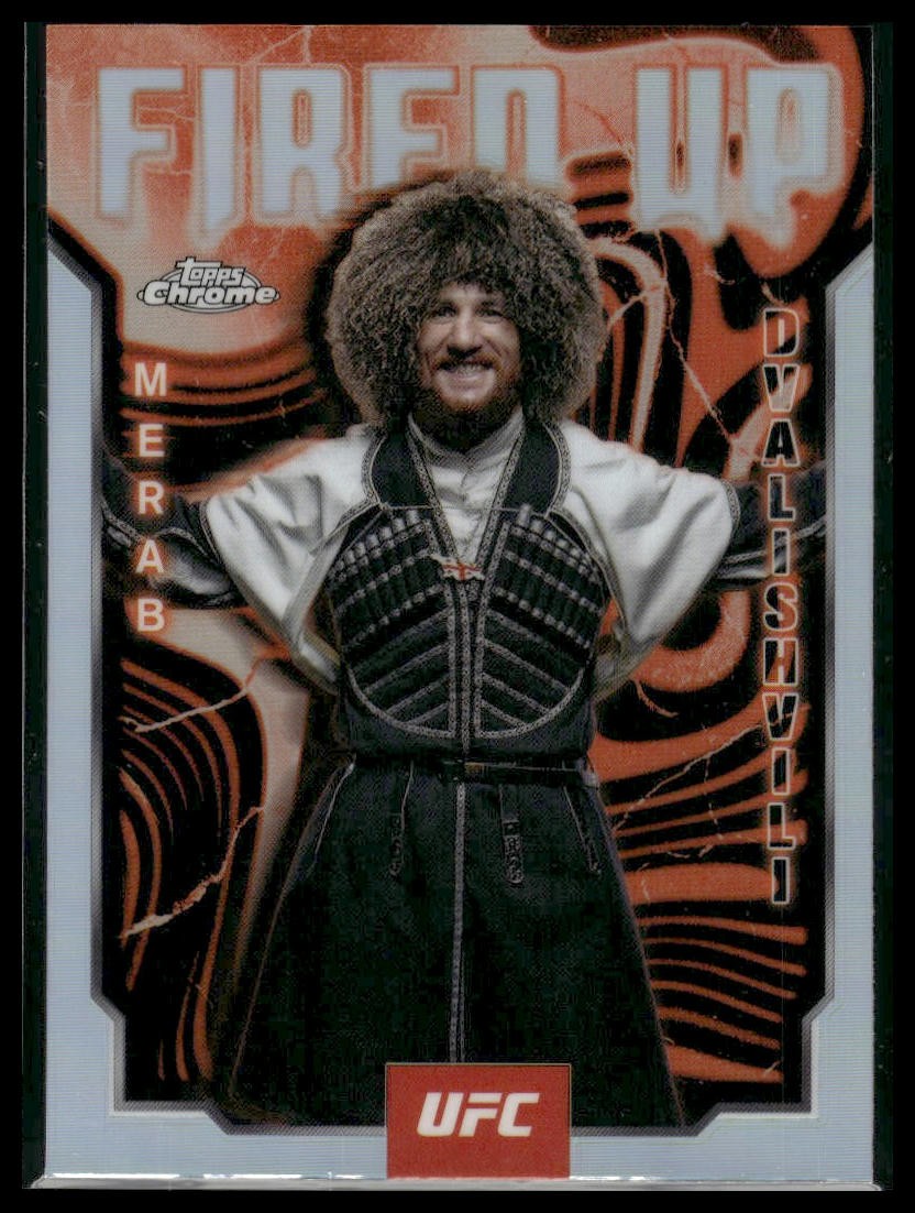 2025 Topps Chrome UFC #FUP-12 Merab Dvalishvili Fired Up Refractor