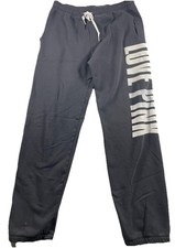 Pink Victoria s Secret Y2K Black Love Pink Spellout Graphic Joggers Sz S