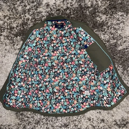 Chubbies Forest Florist Quilted Vest Men’s Large Olive Green Floral Line EUC image 3