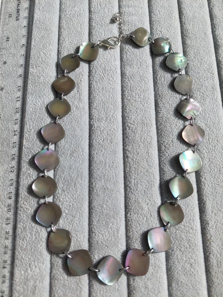 Wunderschöne Vintage Halskette aus echtem schwarzem Perlmutt✨️ 50-55 cm lang - Bild 3 von 4