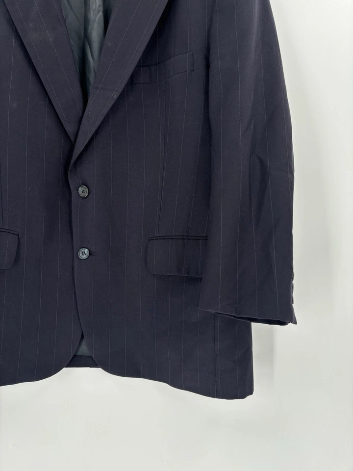 Traje Chaqueta Burberrys Vintage Para Hombre 42 Azul Rayas 36 Pantalones 2 Piezas Años 90 Tejido Clásico Foto 3 de 4